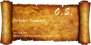 Orbán Sámuel névjegykártya